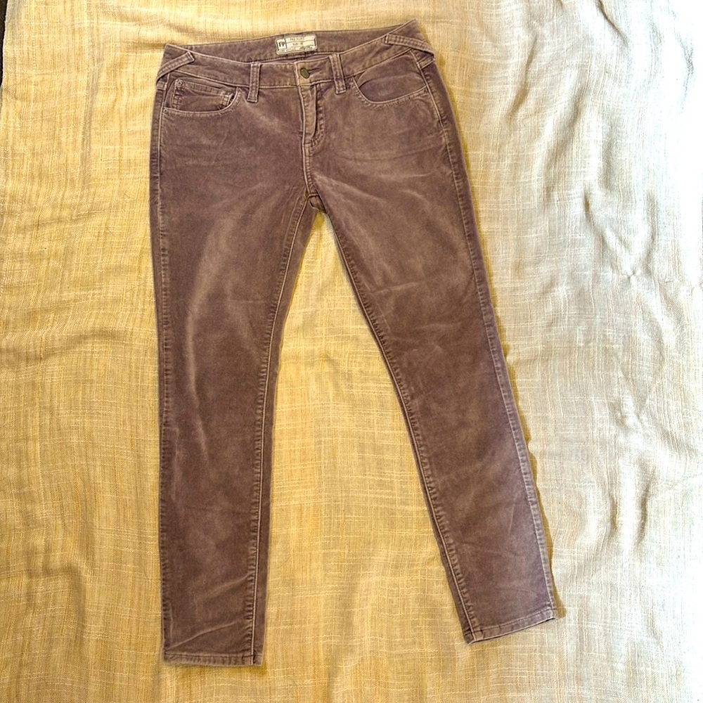 Free People Velvet Crop Pants Mauve, EUC, Size 27, Stretch Velvet